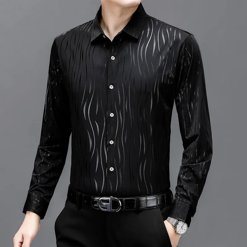 Men's Spring New Ice Casual Comfort Versatile Long Sleeve shirt