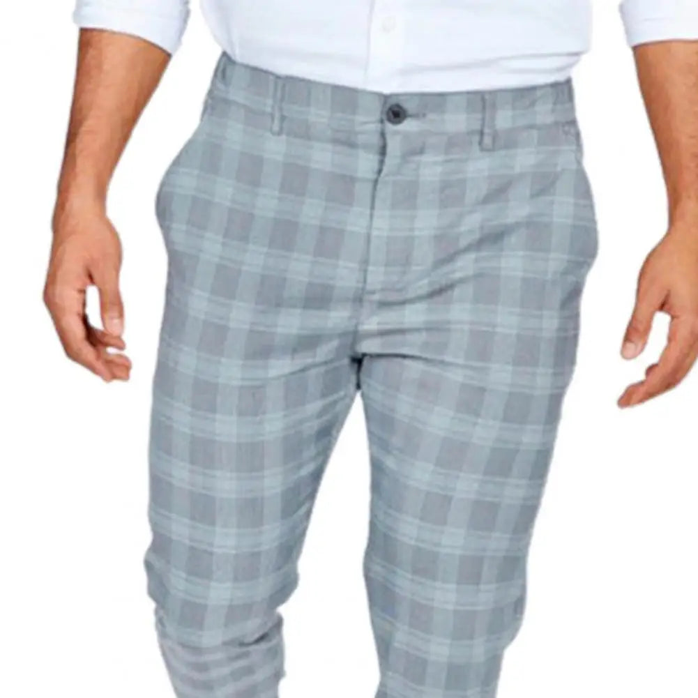 Men Trousers Plaid 