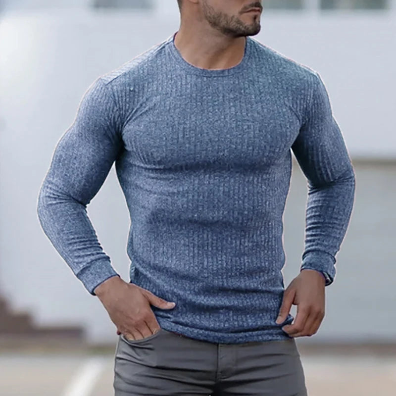 Spring Knitted Sports Long Sleeved T-Shirt 