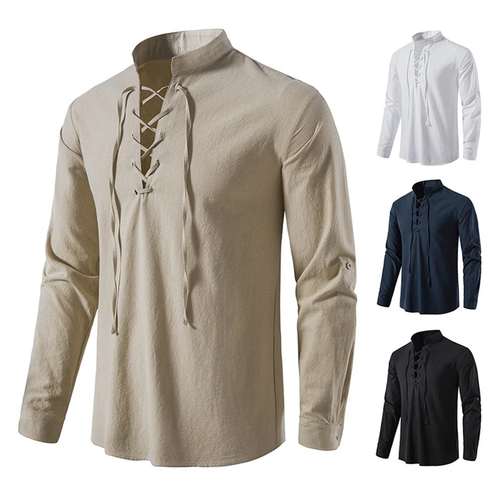 New Men's Casual  Linen Shirt 