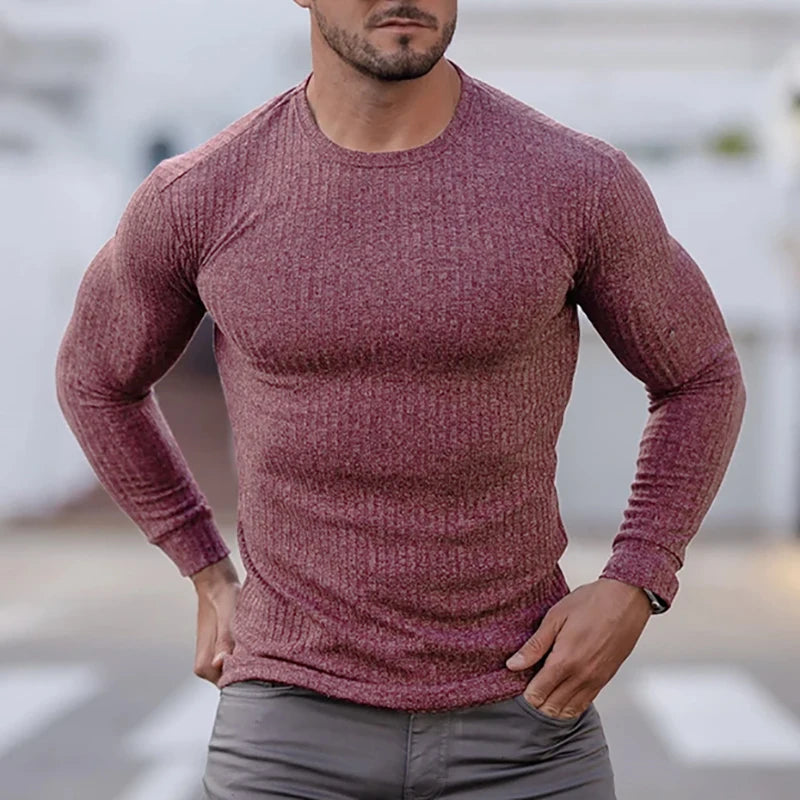 Spring Knitted Sports Long Sleeved T-Shirt 