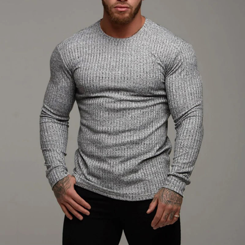 Spring Knitted Sports Long Sleeved T-Shirt 