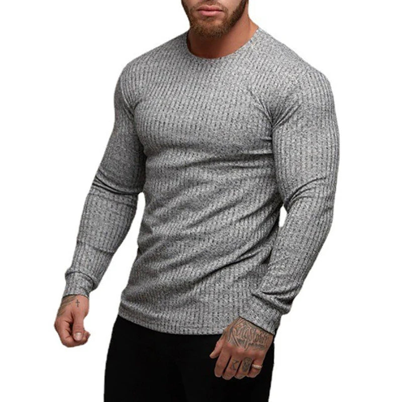 Spring Knitted Sports Long Sleeved T-Shirt 