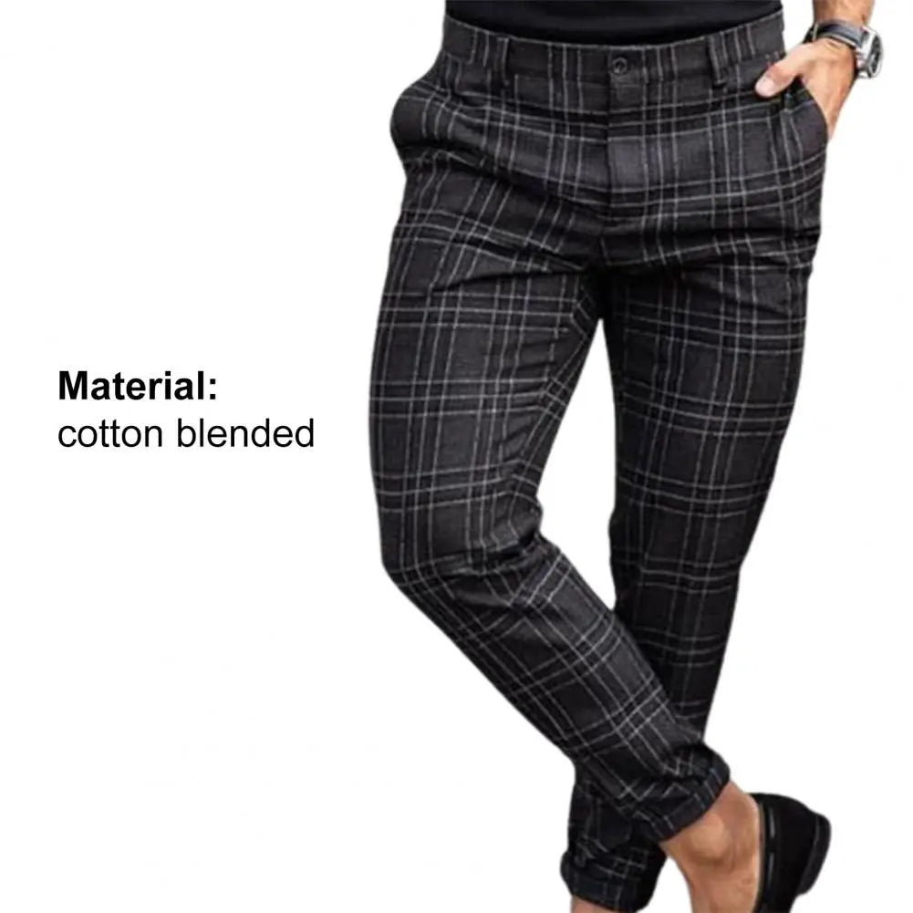 Men Trousers Plaid 