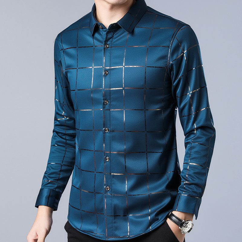 Long Sleeve Slim Fit Men Shirt 