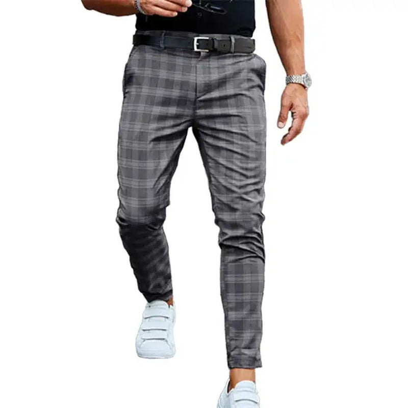 Men Trousers Plaid 