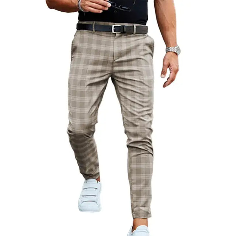 Men Trousers Plaid 