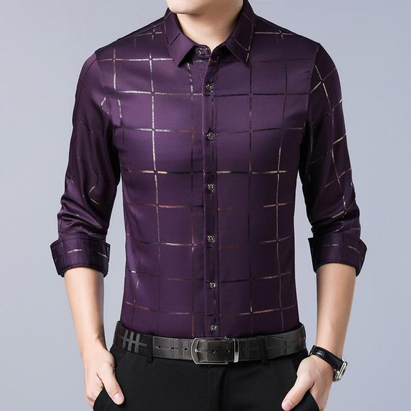 Long Sleeve Slim Fit Men Shirt 